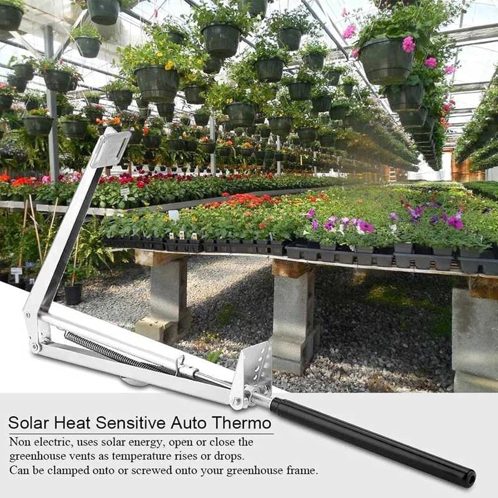 2X Auto Greenhouse Window Opener, Solar Heat Sensitive Auto Vent Opener, Roof Vent Opener Gardening Tools for Sunlight Room Automatic Greenhouse Accessories (Single Spring Up to 15 Lbs)