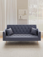 Small Space Solution: 71-inch Grey Velvet Convertible Love Seat
