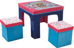 LOL Surprise 3 Piece Collapsible Table and Chair Set with Storage Table and 2 Ottomans