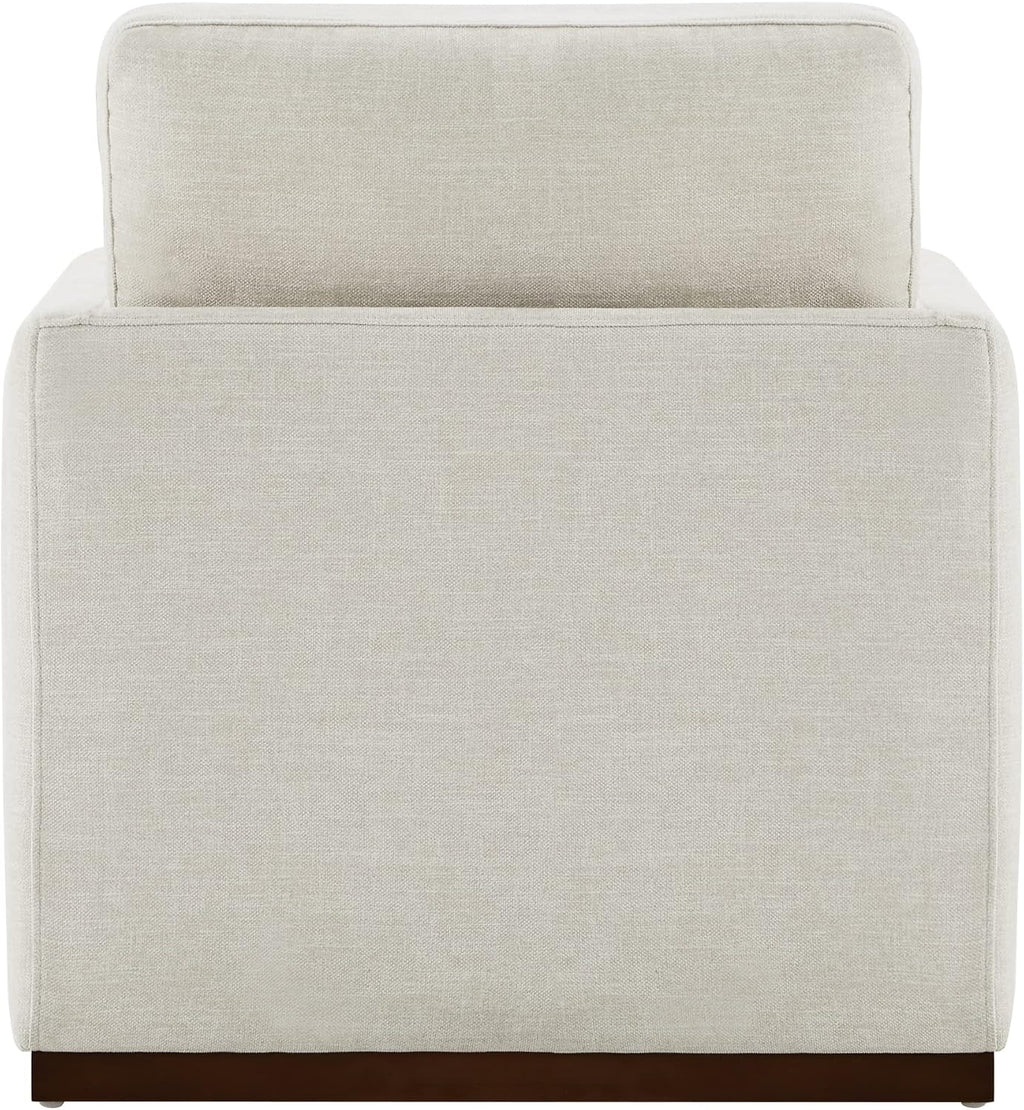 CHITA Swivel Accent Chair, FSC Certified Wood Frame, Fully Assembled, Linen | Linen Fabric Arm Chair with 360° Swivel Wood Base, Mid Century Modern Living Room Chair, 33"Dx30"Wx33"H, 300 Lb Capacity