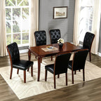 59”Farmhouse Dining Table with Carved Legs,Rectangular Kitchen Table for 4–6 Person, Solid Wood Dinner Table for Living Room, Dining Room,Easy Assembly Cherry Brown CZ-A1168-WD