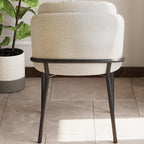 Modern Dining Chairs Set of 4 Cream White Upholstered Side Chairs with Curved Backrest Ergonomic Soft Seat Metal Legs Kitchen Dining Room Living Room Vanity Accent Chairs Mid Century Style