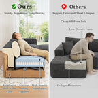 Welzona 103" Modular Sectional Sofa, Sectional Couch, Sofas for Living Room | Comfy Cloud Couch, Tool-Free Setup Couches for Living Room, Wood Frame L Shaped Couch with Ottoman, 22" Deep Seat, Grey Sofa