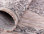 Unique Loom Outdoor Traditional Collection Area Rug - Antique (4' 1" Round, Beige/ Black)