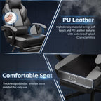 DL-win Gaming Chairs for Adults, Computer Chair with Footrest and High Back, Big and Tall Gamer Chair's with Massage Lumbar Support, 360° Swivel Height Adjustable Gaming Chair, Grey