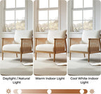 CHITA Braid Accent Chair Set of 2, Wood Frame and Paper-Cord Armrest, Cream | Boho Reading Armchair, FSC Certified Solid Wood Living Room Chair, Bedroom, 33.1"Dx26.4"Wx35.4"H, 300 Lb Capacity