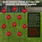 10 PCS Reflective Pinwheels for Yard and Garden Bird Devices Pre-Installed Sparkly Wind Spinner Deterrent to Scare Birds Away from Yard Patio Farm (Red)