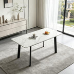 Modern 47.2"-63" Extendable Rectangular Dining Table, White