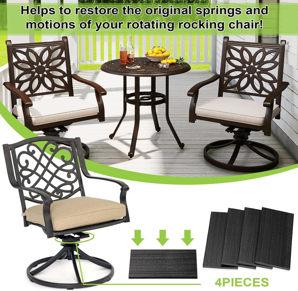 OwnMy 4 Pack Patio Rocking Chair Fiberglass Spring Plates Replacement Parts, Universal Patio Chair Repair Kit for Outdoor Swivel Rocker Chairs Garden Lawn Furniture, 5" L x 2.5" W