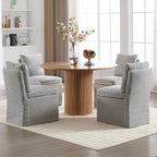 Kmax Slipcovered Dining Chairs Set of 2, Modern Upholstered Armless Kitchen Chair, Accent Single Sofa Chair for Diningroom Livingroom, Blue Stripe