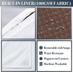 N&Y HOME Waffle Weave Shower Curtain with Snap-in Fabric Liner & 12 Metal Hooks Set - Hotel Style, Waterproof & Washable, Heavyweight Fabric & Mesh Top Window - 71x72, Chocolate Brown
