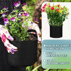 Hoolerry 7 Pack Black Plant Grow Bags Thickened Non Woven Grow Bags in 4 Sizes 10, 7, 5 and 3 Gallons Aeration Fabric Pots with Handles