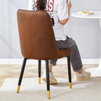 Dining Chairs Set of 8，Modern Dining Chairs, Equipped with Suede Nap Backrest Cushions and Metal Legs, Suitable for Restaurants, Kitchens, and Dining Room Chairs