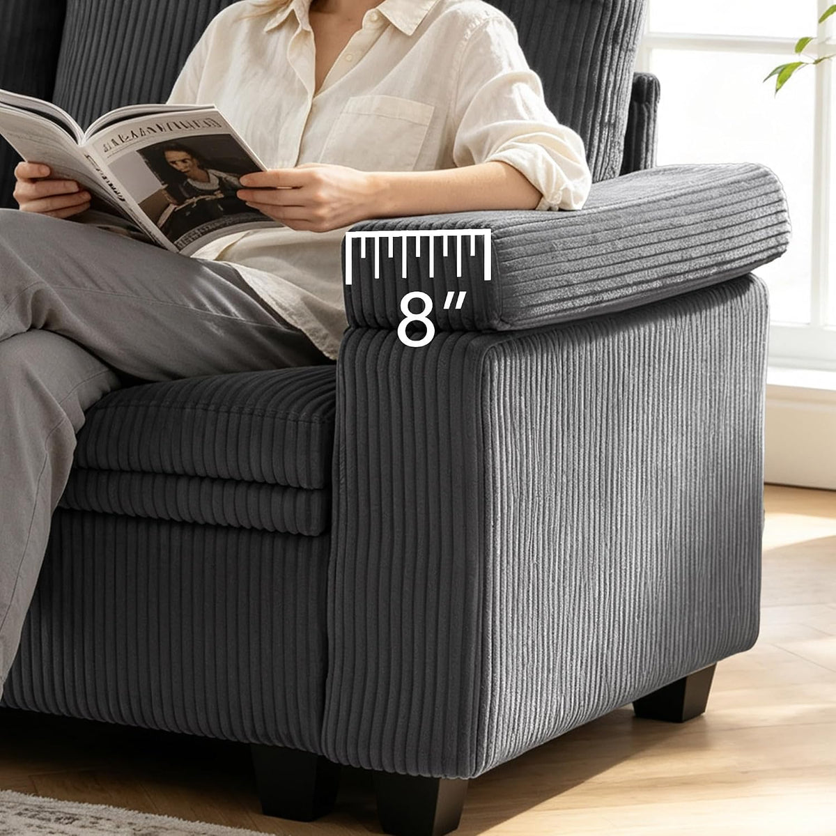 86 Inch L Shaped Sectional Sleeper Sofa with Storage, Sectional Modular Couch with Pull Out Bed, 5 Seats Chenille Cloud Couches for Living Room, Small Sofa Bed for Apartment, Office (Gray, 5-seat)