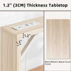 TIQLAB Sofa Table, 79 inch (1.2'' Thick Tabletop) Long Console Table Behind Couch, Narrow Entryway Table with Angled Metal Frame, Industrial Console Table for Entryway, Light Walnut