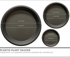 Plant Saucer 6 Pack Drip Trays Planter Pot Base Heavy Duty Plastic Drainage Tray for Indoor Houseplants Outdoor Garden 5 inch 8 inch 11 inch 3 Sizes 2 Each Round (Brownish Black)