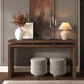 60" Antique Natural Farmhouse Console Table with Double Board Suspension Design, Versatile Buffet Sideboard, Retro Wooden Sofa Side Table for Entryway, Hallway and Living Room (Antique Brown-02)