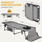 Yaheetech 26.4" Tanning Chair with Face Hole, 5-Position Adjustable, Gray | 600D Texteline fabric, 300 lb capacity, foldable tanning chair w/ face hole for outdoor beach patio lawn face-down sunbathing