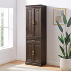 Crosley Furniture Stanton Pantry Storage Cabinet with Shelves, Kitchen, Dining, or Laundry Room, Coffee