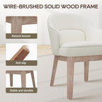 MALOL Dining Chairs Set of 6 with Lumbar Support,Fabric Upholstered Kitchen Chairs with Wooden Legs,Beige