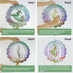 Turtle 3D Wind Spinner Kinetic Metal Art Hanging Wind Spinner Outdoor Decoration Ocean Ornaments Decor for Yard and Garden
