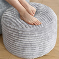 SHOUREN Stuffed Round Ottoman,Pouf Ottoman Foot Rest,20 X 15 in,Light Grey | Corduroy Cover,Memory Foam Filler,Pouf Storage Ottoman Footstool for Living Room,20 X 15 Floor Poufs for Couch,Footrest Only