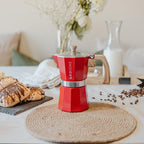 GROSCHE Milano Stovetop Espresso Maker Moka Pot 3 espresso Cup - 5oz, Red - Cuban Coffee Maker Stove top coffee maker Moka Italian espresso greca coffee maker brewer percolator