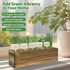5 Herb Garden Planter Indoor with Wooden Box, Home Kitchen Seed Starter Kit Including Dill, Cilantro, Oregano, Sage, Chives, Birthday, Mothers Day, House Warming, Gardening Gifts for Women, Mom