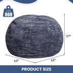 6FT Bean Bag Chair for Adults, Giant Beanbag with Shredded Memory Foam Filling, Premium Corduroy Cover Oversized Floor Lounger, Comfy Sofa Chair for Bedroom, Living Room & Dorm (Grey)