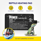 iPower 4 by 7-Inch 4W Reptile Heat Mat, LCD Digital Aquarium Thermometer, Under Tank Warmer Terrarium Heat Pad for Turtles Lizards Frogs and Other Small Animals, Multi Sizes