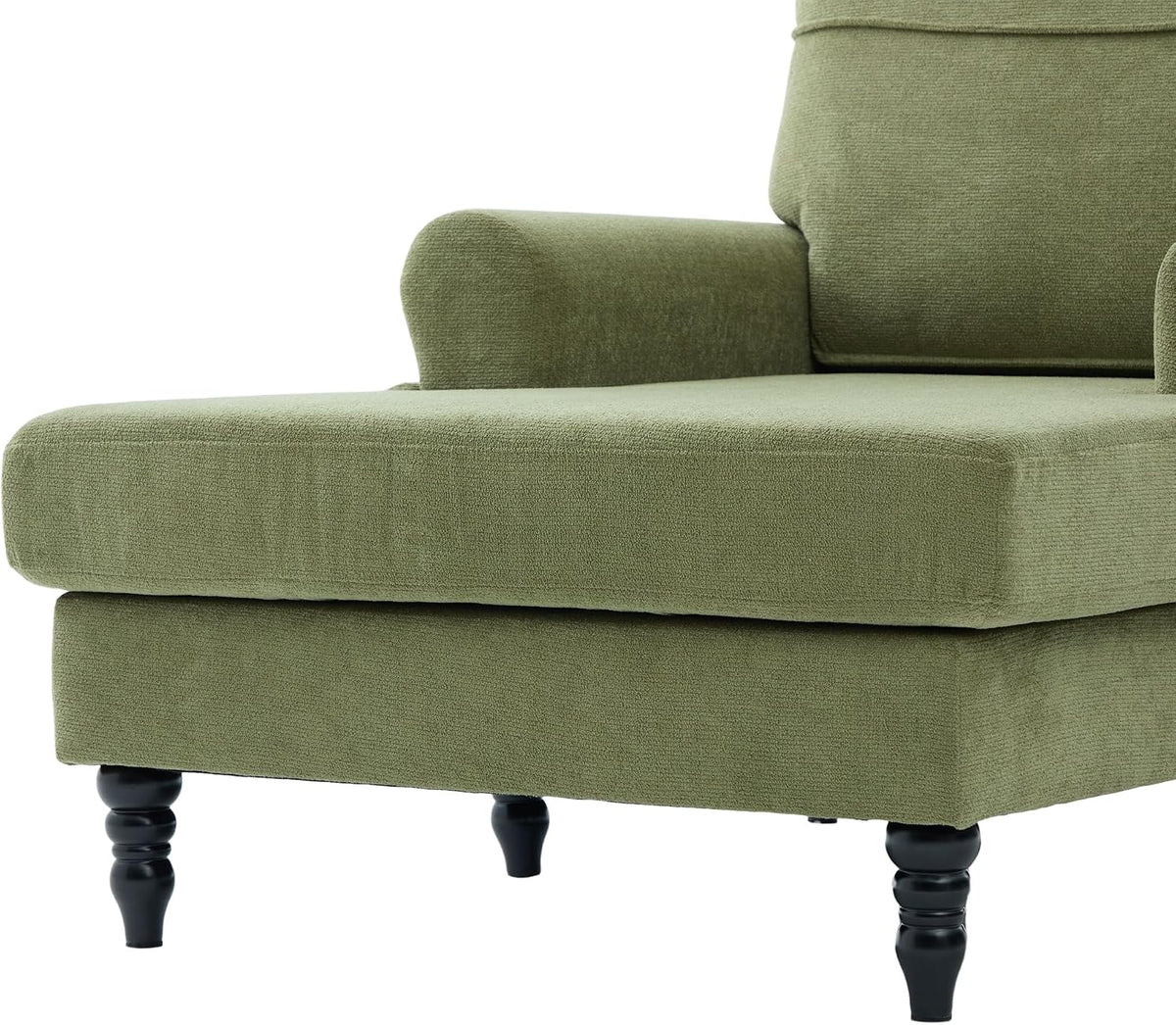 Eafurn 38" Modern Chaise Lounge Recliner Daybed Indoor, Comfy Chenille Upholstered Single Sofa Bed with Wodden Legs and Side Pockets, Deep Seat Sleeper Armchairs Couch for Living Room