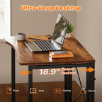 Huuger Folding Desk for Small Spaces, 31.5 Inch Foldable Computer Table | Easy Assembly, Small Writing Work Office Computer Desk, for Home Office, Study, Bedroom, Dorm, Space Saving, Rustic Brown