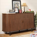 ONBRILL 55" Sideboard Buffet Cabinet with Storage, Sliding Door & Adjustable Shelf, Modern Accent Coffee Bar Console Table for Kitchen, Entryway, Walnut