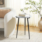 SAFAVIEH Home Collection - Hesse Side Table, Round Grey Marble Top with Black Metal Legs, Fully Assembled (ACC3732A)