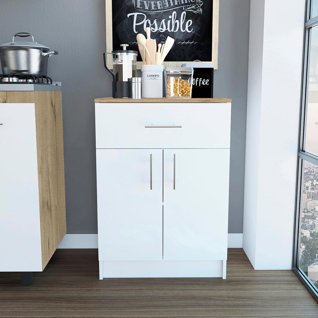 Pantry Cabinet,One Drawer,One Double Door Cabinet with Two Shelves,for Kitchen,Dining Room
