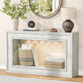 Rresyet 55" Narrow Entryway Console Table with LED Lights & Storage, White