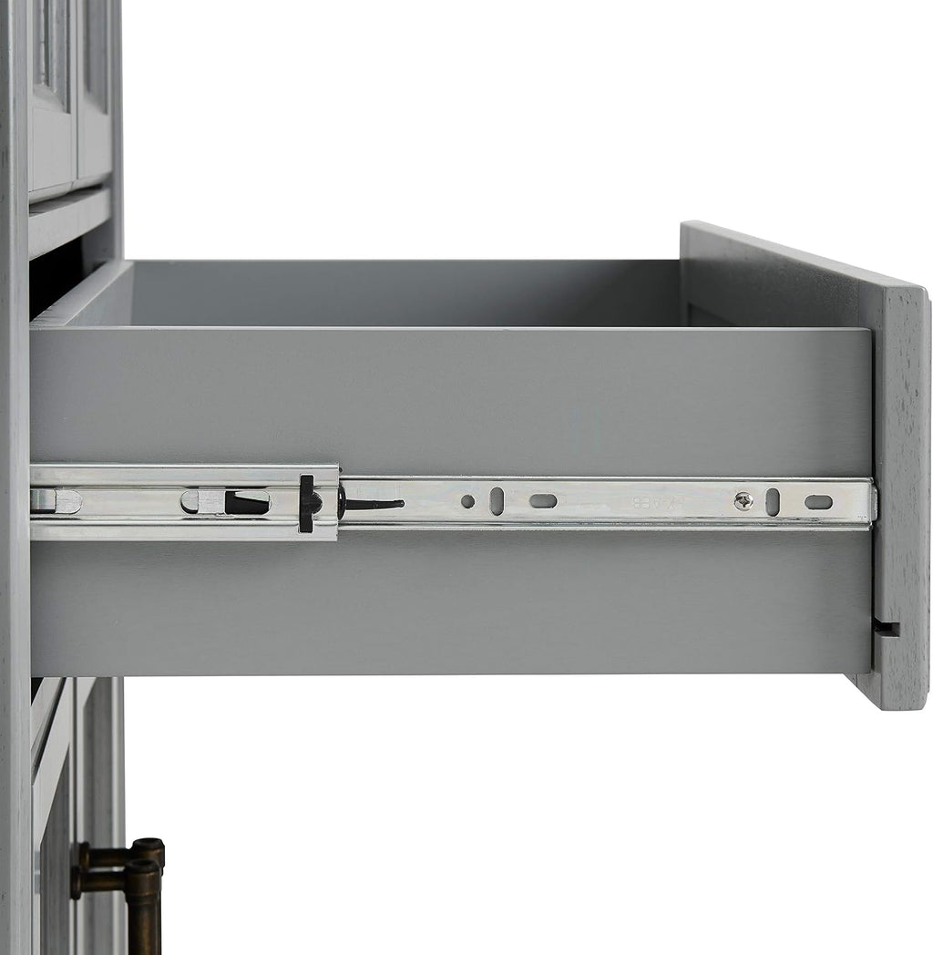 Crosley Furniture Tara Pantry Storage Cabinet with Shelves, Kitchen, Dining, or Laundry Room, Distressed Gray