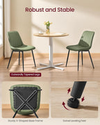 VASAGLE Dining Chairs Set of 2, Upholstered Kitchen Chairs, PU Leather | Steel Legs, Curved Backrest, for Dining Room, Forest Green and Ink Black ULDC090CH02