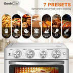 Geek Chef 26 QT Air Fryer Oven, Big Air Fryer, Toast Oven with Bake, Roast, Pizza, Easy to Use & Clean, 6 Slice Toast, Stainless Steel