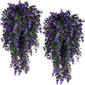 RECUTMS Artificial Plants Indoor Eucalyptus Hanging Outdoors Greenery Stems Outdoor Faux,4 Bundles for Home Kitchen Decor (Violet)