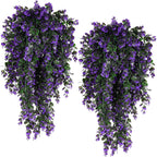 RECUTMS Artificial Plants Indoor Eucalyptus Hanging Outdoors Greenery Stems Outdoor Faux,4 Bundles for Home Kitchen Decor (Violet)