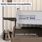 Height Adjustable Under Mattress 17 inch Bedside Shelf, Works with Lofts and Beds Without Frames, Heavy Duty Storage Tray, Fits Laptops, Books, and Drinks, Nightstand Alternative, Black