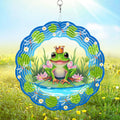 Frog Wind Spinner, 3D Hanging Stainless Steel Garden Spinner, Wind Spinner Hanging for Outdoor & Indoor Décor, Unique Gifts for Yard Garden Decoration or Patio Décor (Frog)