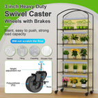 Abimars 5-Tier Greenhouse with Grow Light, Shelf Height Adjustable Metal Plant Shelf with PVC Cover and Wheels, Includes 5-Pack 2900K Full Spectrum Plant Lights, 13x29x73inch