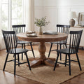 60" Round Dining Table, Reclaimed Wood Kitchen Table for 6-8, Farmhouse Circle Kitchen Table with Pedestal Curved Leg for Kitchen Dining Room Restaurant - Walnut