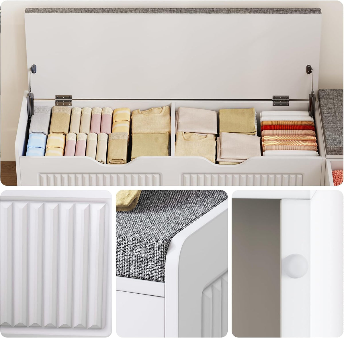 L Shaped Corner Shoe Storage Bench with Cushion, Kitchen Breakfast Nook Bench with Lift Top Hidden Storage, Wood Flip-Top Shoe Benches for Entryway Dining Room, Kitchen, Bedroom