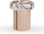 Tov Furniture Sheila Wood and Breccia Capraia Textured Concrete Side Table