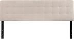 Flash Furniture Bedford Box Stitch Tufted Upholstered King Size Headboard in Beige Fabric