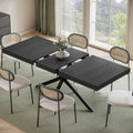 Extendable Dining Room Table for 4 6 8,55"-70" Kitchen Table Leaf,Black