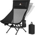 Armless Rocking Camping Chair for Adults, Portable Folding Outdoor Rocker with Spring-Action Technology, Heavy Duty Mesh Camp Chair for Fishing, Tailgating & Picnic, Supports up to 500 lbs, Black